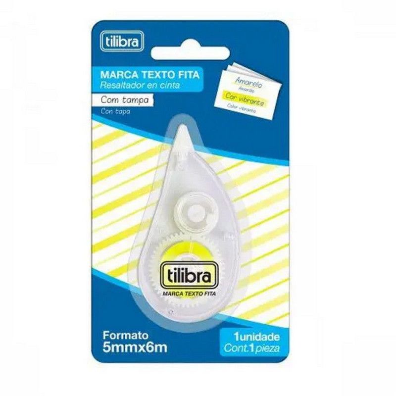 FITA MARCA TEXTO 5MMX6M AMARELO TILIBRA - 34470 1 UNIDADE