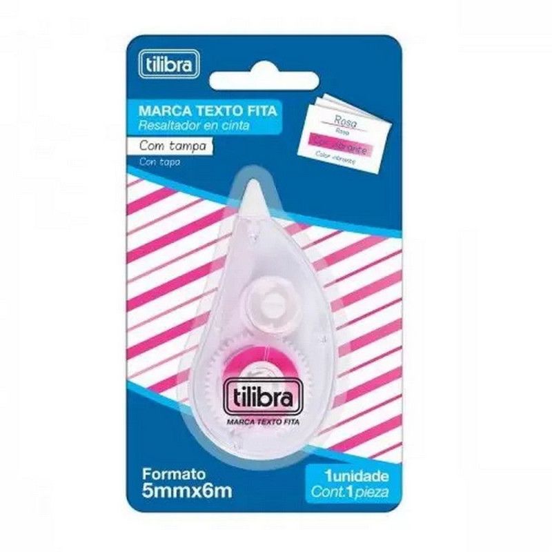 FITA MARCA TEXTO 5MMX6M ROSA TILIBRA - 34471 1 UNIDADE