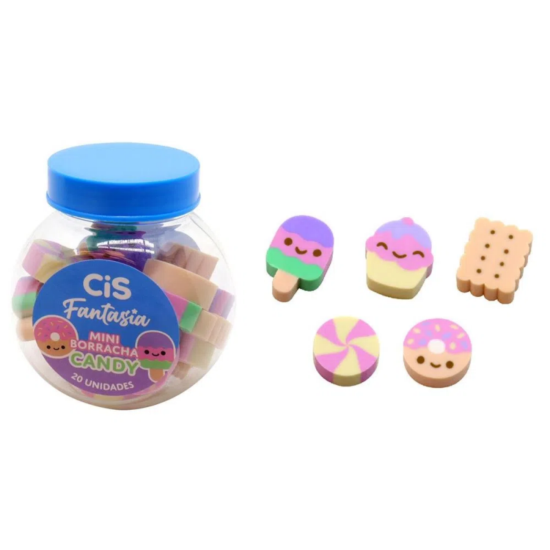 BORRACHA MINI CANDY SORTIDO CIS - REF. 55.3409 - CAIXA COM 12 PACOTES