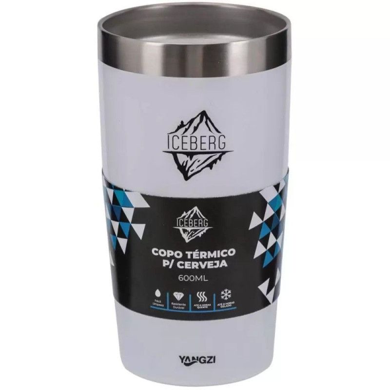 COPO TERMICO INOX CERVEJA 600ML - 23183 BRANCO 1 UNIDADE