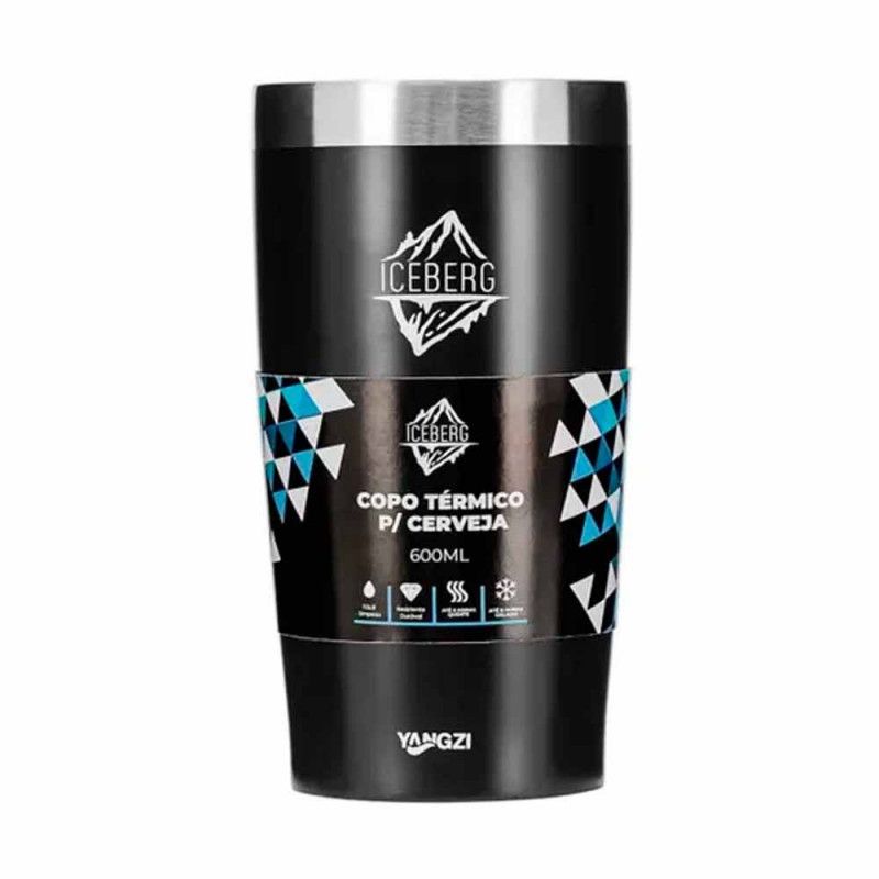 COPO TERMICO INOX CERVEJA 600ML - 23181 PRETO 1 UNIDADE