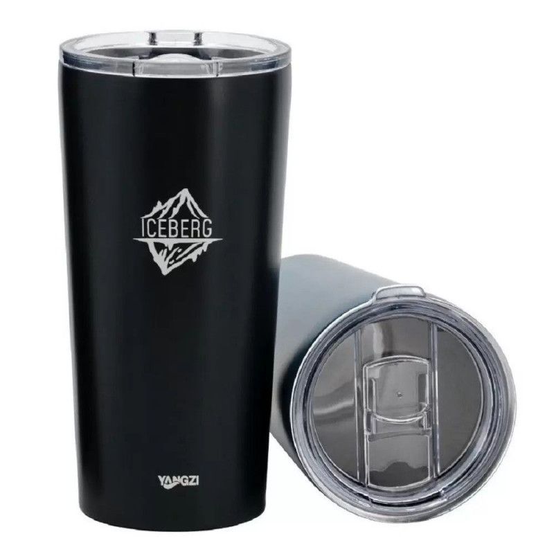 COPO TERMICO INOX PARA CERVEJA COM ABRIDOR 590ML PRETO - REF. 22640 1 UNIDADE