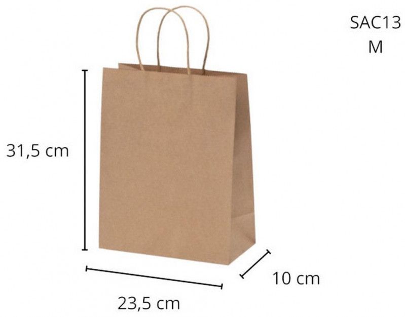 SACOLA KRAFT G 23.5 X 10 X 31.5CM SCRITY - REF. SAC 13. 16 - PACOTE COM 10 UNIDADES