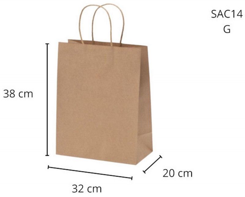 SACOLA KRAFT GG 32 X 20 X 38CM SCRITY - REF. SAC 14. 16 - PACOTE COM 50 UNIDADES