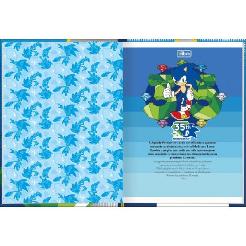 AGENDA COSTURADA PERMANENTE SONIC 2D M4 TILIBRA - REF. 347825 - PACOTE COM 5 UNIDADES