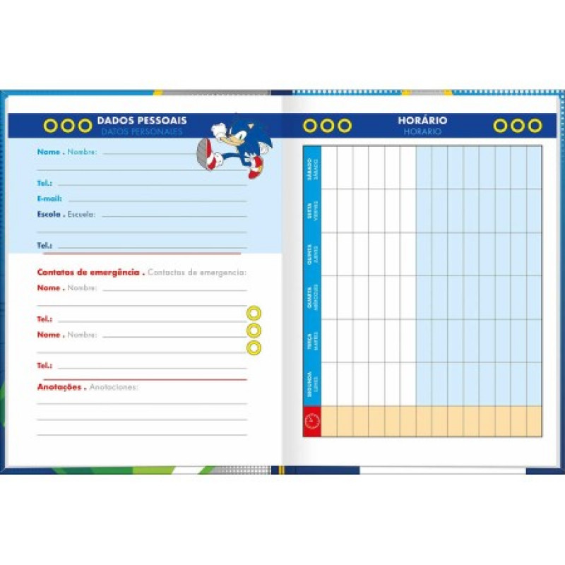 AGENDA COSTURADA PERMANENTE SONIC 2D M4 TILIBRA - REF. 347825 - PACOTE COM 5 UNIDADES