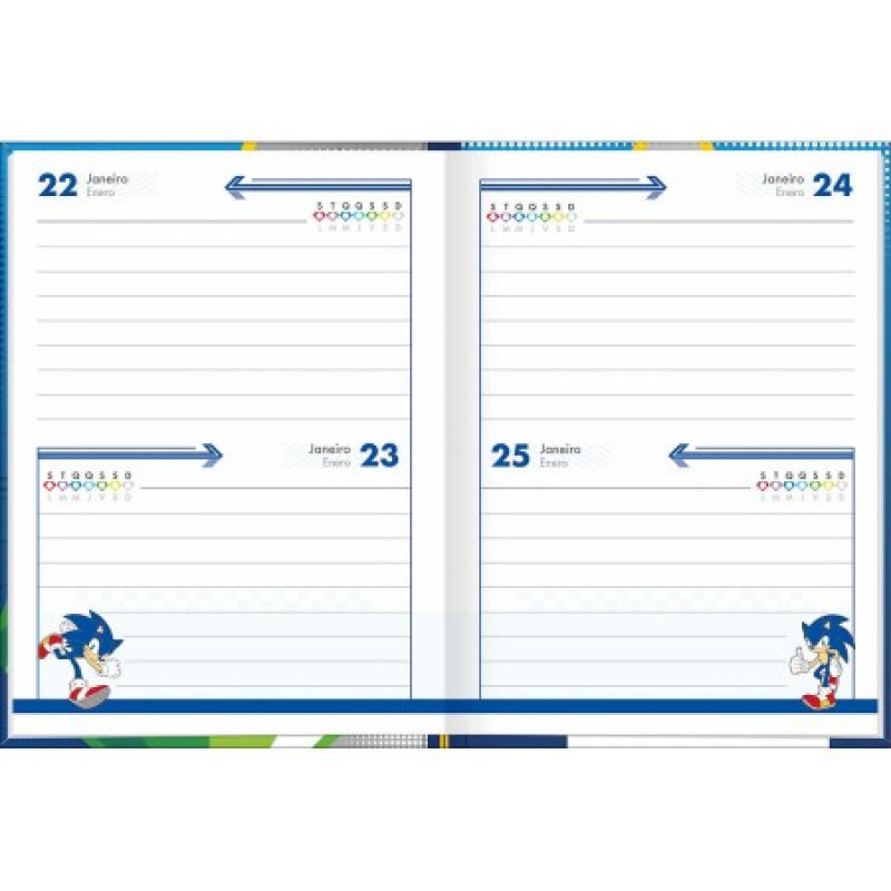 AGENDA COSTURADA PERMANENTE SONIC 2D M4 TILIBRA - REF. 347825 - PACOTE COM 5 UNIDADES