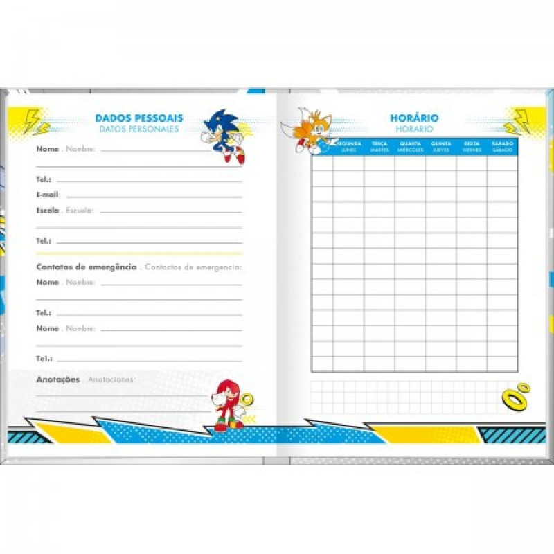 AGENDA COSTURADA PERMANENTE SONIC 2D M4 TILIBRA - REF. 347825 - PACOTE COM 5 UNIDADES