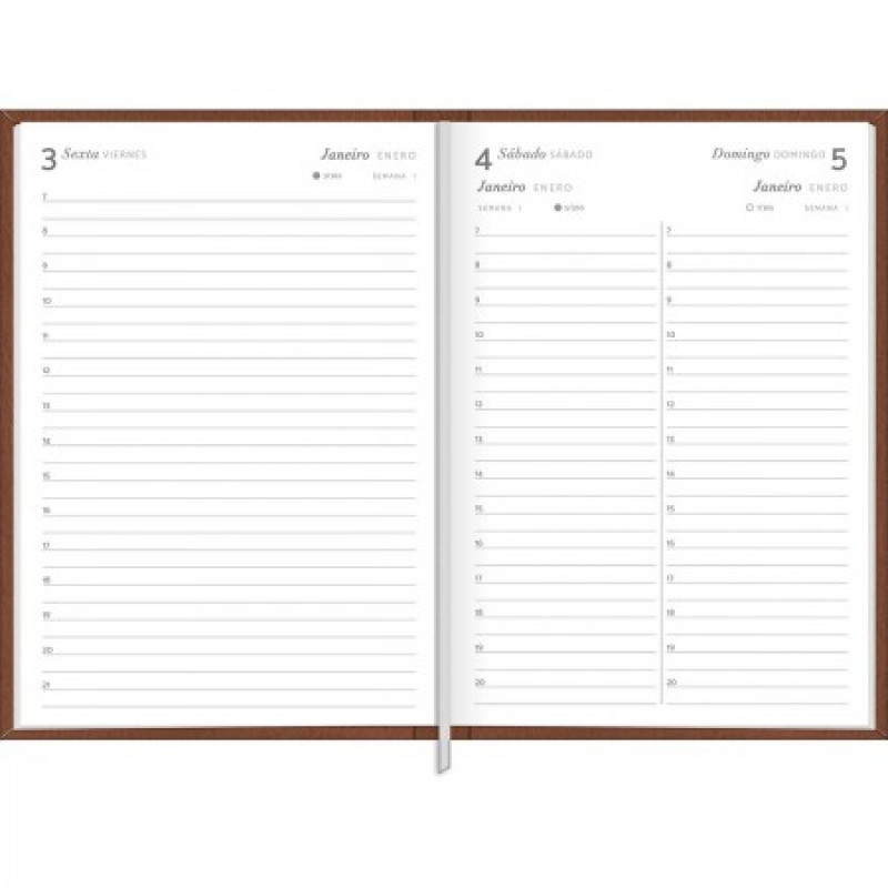 AGENDA COSTURADA TORINO M5 CORES TILIBRA 2026 - REF. 347728 - PACOTE COM 4 UNIDADES SORTIDAS