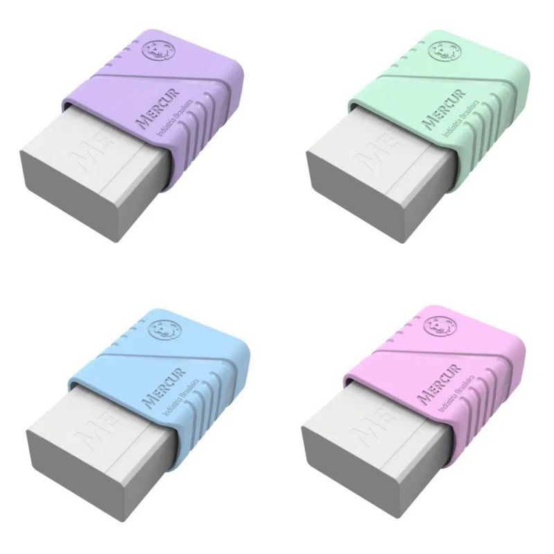 BORRACHA TR 18 TONS PASTEL MERCUR - REF. B01010601078 - POTE COM 24 UNIDADES