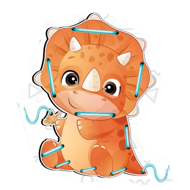 ALINHAVOS DINOSSAURO MDF PAPER TOY - REF. ALV002 - 1 UNIDADE