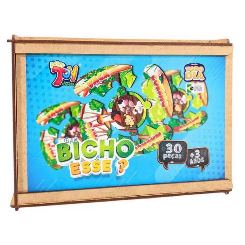 JOGO QUE BICHO E ESSE 30 PECAS MDF PAPER TOY - REF. EDCMP006 - 1 UNIDADE