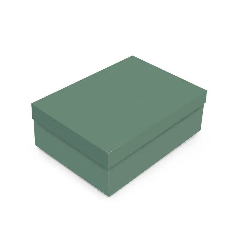 CAIXA RETANGULAR COM TAMPA NATURAL GREEN M 35x25x11 CM - REF. 13005706 - PACOTE COM 10 UNIDADES