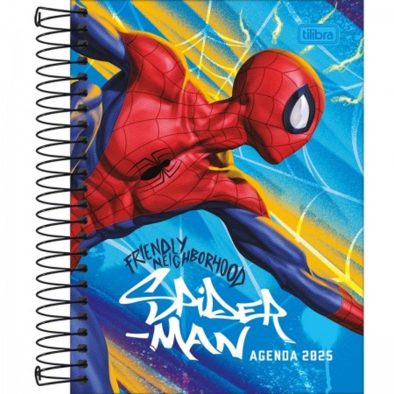 AGENDA ESPIRAL SPIDERMAN M4 TILIBRA 2026 - REF. 347876 - PACOTE COM 5 UNIDADES SORTIDAS