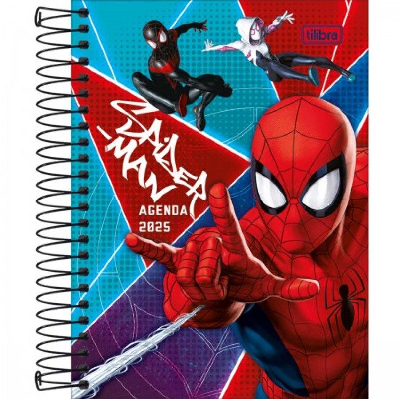 AGENDA ESPIRAL SPIDERMAN M4 TILIBRA 2026 - REF. 347876 - PACOTE COM 5 UNIDADES SORTIDAS