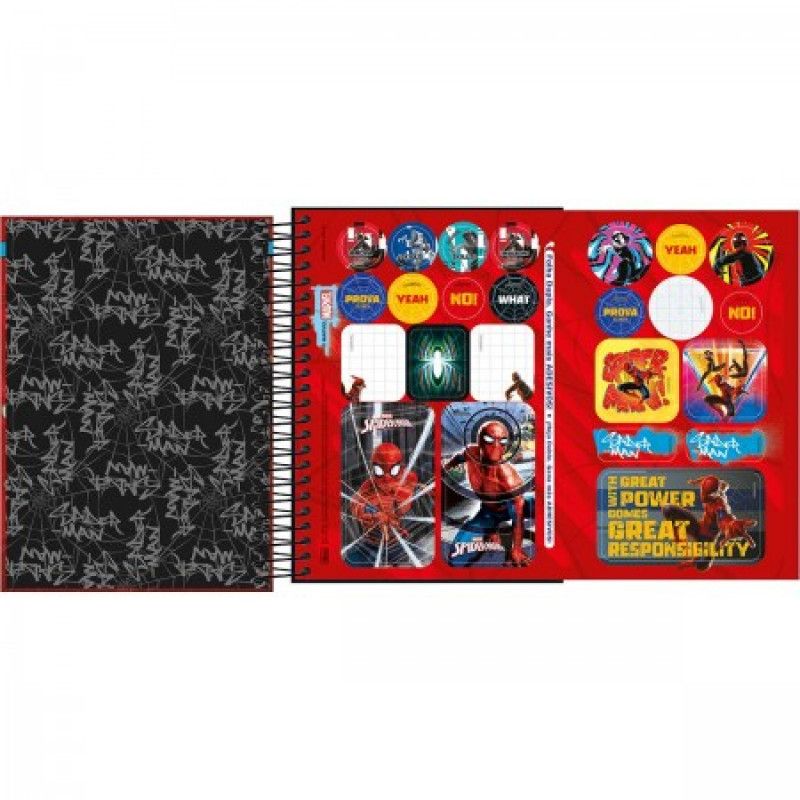 AGENDA ESPIRAL SPIDERMAN M4 TILIBRA 2026 - REF. 347876 - PACOTE COM 5 UNIDADES SORTIDAS