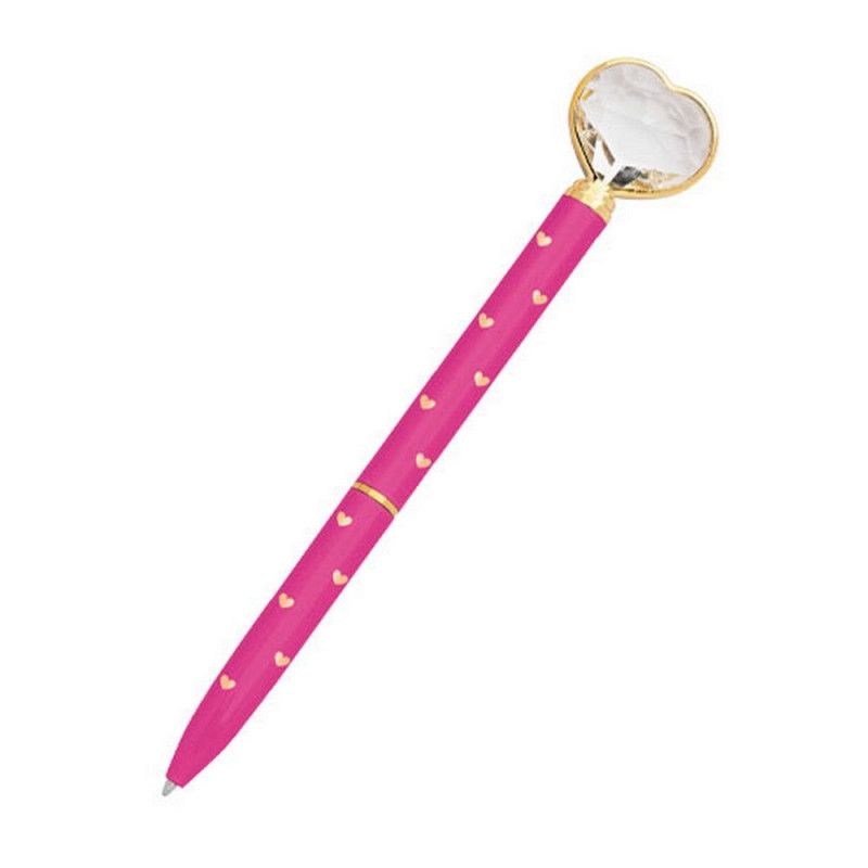 CANETA ESFEROGRAFICA 1.0 CORACAO DIAMANTE LOVE PINK MOLIN - REF. 31505 - CAIXA COM 20 UNIDADES