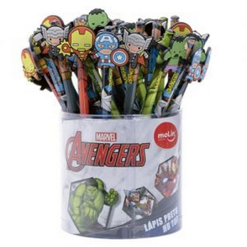 LAPIS PRETO HB SEXTAVADO AVENGERS TOP MOLIN - REF. 22257 - POTE COM 36 UNIDADES