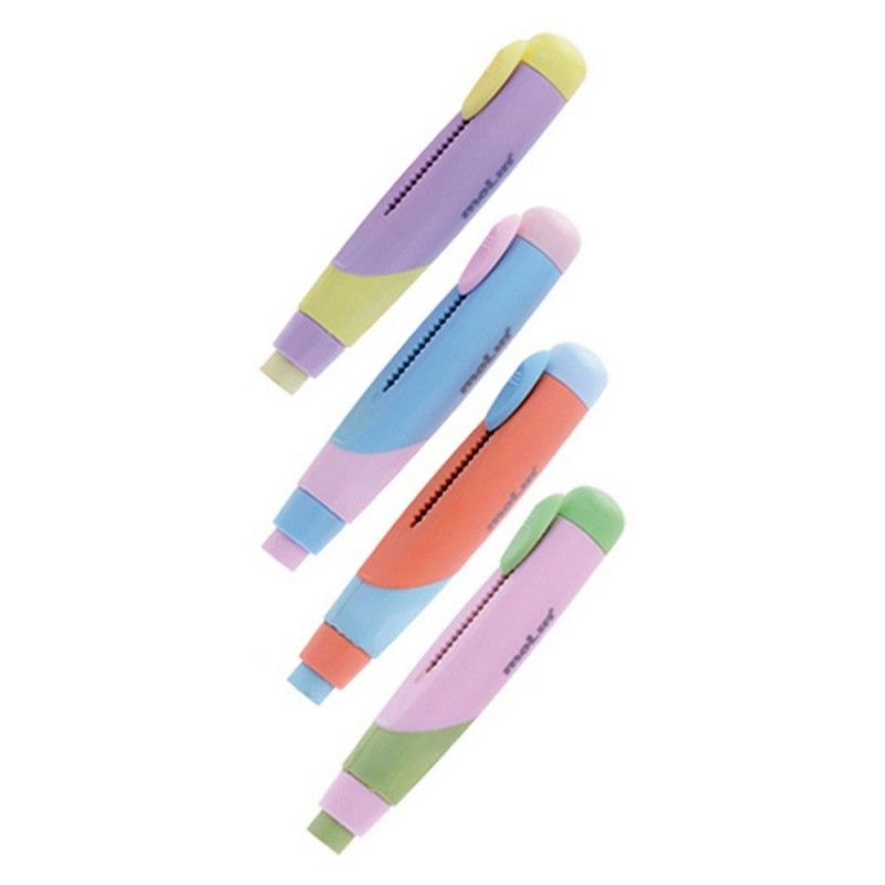 BORRACHA CANETA PASTEL MOLIN - 14306 - CAIXA COM 24 UNIDADES