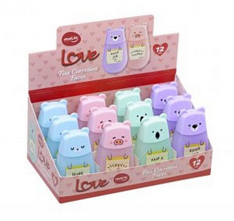 CORRETIVO FITA LOVE FACES 5MMX6M MOLIN - 23440 - CAIXA COM 12 UNIDADES