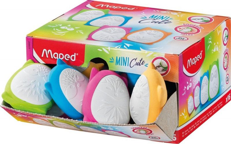 BORRACHA COLOR ANTI STRESS MINI CUTE MAPED - 015502 CAIXA COM 16 UNIDADES