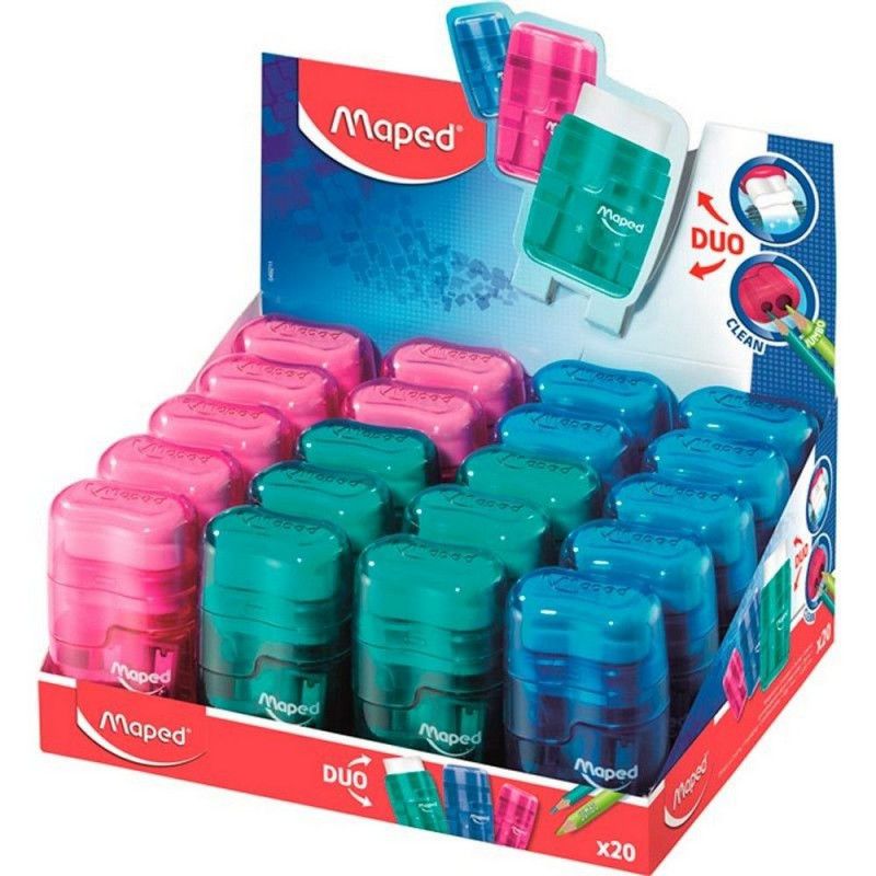 APONTADOR BORRACHA 2F. CONNECT TRANSLUCIDO - 049211 - CAIXA COM 20 UNIDADES