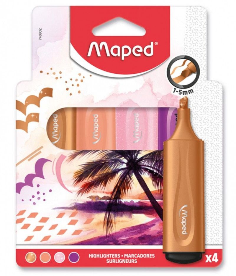 PINCEL MARCA TEXTO TEMAS C/4 MAPED - 740902 - 1 UNIDADE