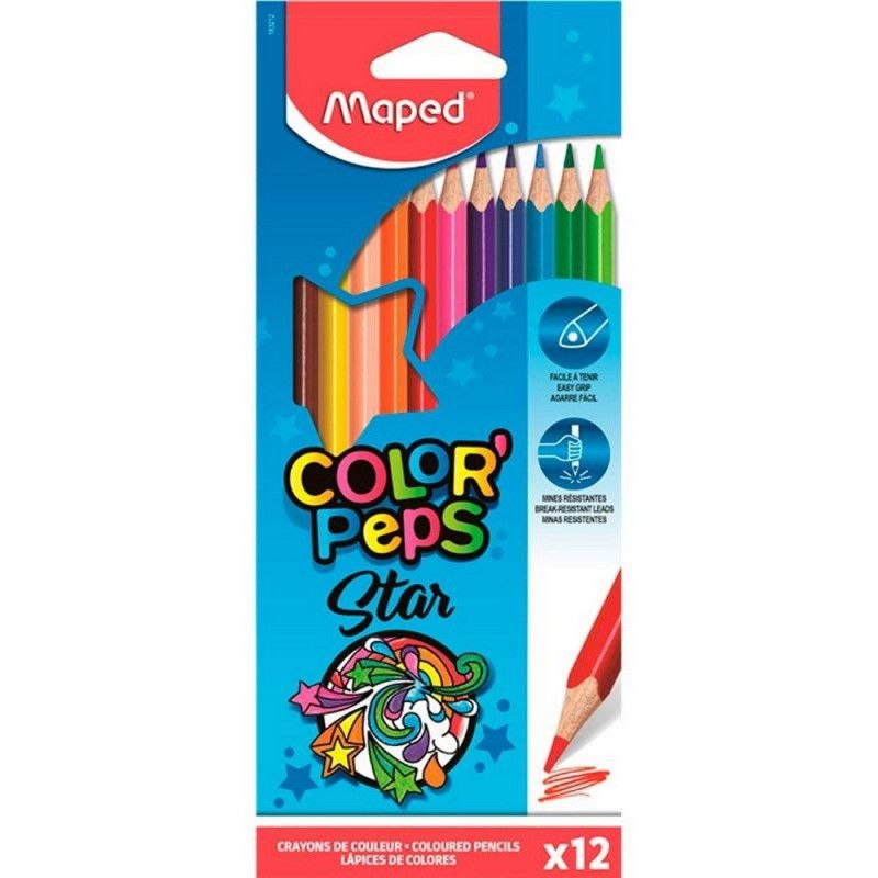 LAPIS 12 CORES COLORPEPS STAR MAPED - REF. 183212ZV - PACOTE COM 12 UNIDADES