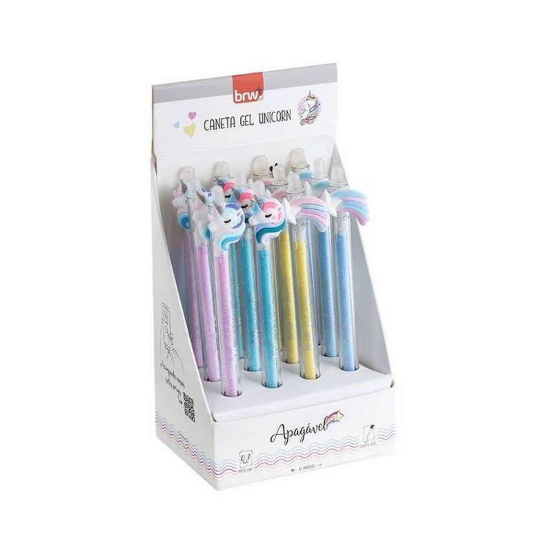 CANETA ESFEROGRAFICA GEL 0.7 APAGAVEL UNICORN BRW - REF. CA0202 - CAIXA COM 12 UNIDADES