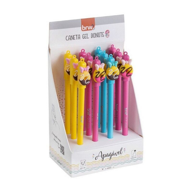 CANETA ESFEROGRAFICA GEL 0.7 APAGAVEL DONUTS BRW - REF. CA0201 - CAIXA COM 12 UNIDADES
