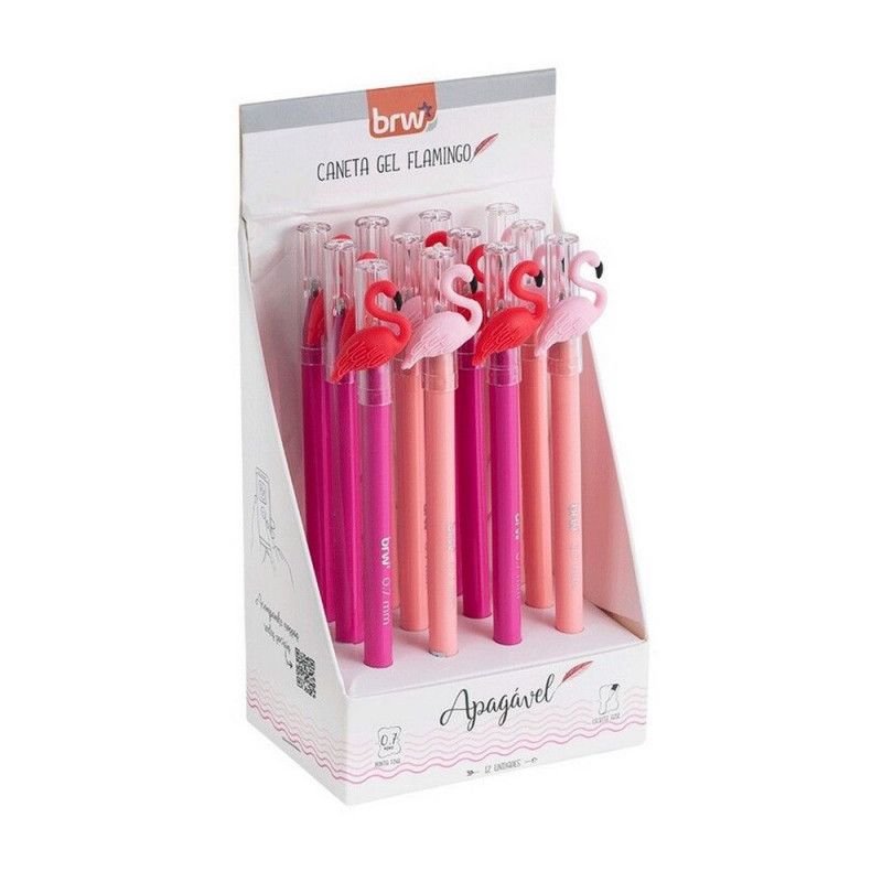 CANETA ESFEFOGRÁFICA GEL 0.7 APAGAVEL FLAMINGO BRW - CA0209 - CAIXA COM 12 UNIDADES