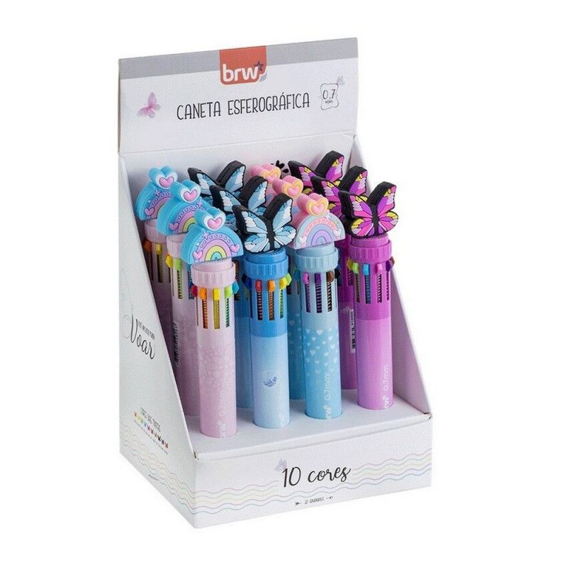 CANETA ESFEROGRAFICA 0.7 10 CORES DREAMS BRW - REF. CA0503 - CAIXA COM 12 UNIDADES