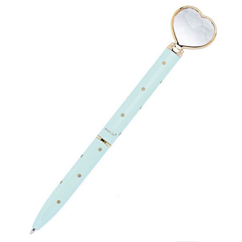 CANETA ESFEROGRÁFICA 1.0 CORACAO DIAMANTE MENTA MOLIN - 1347 - CAIXA COM 20 UNIDADES