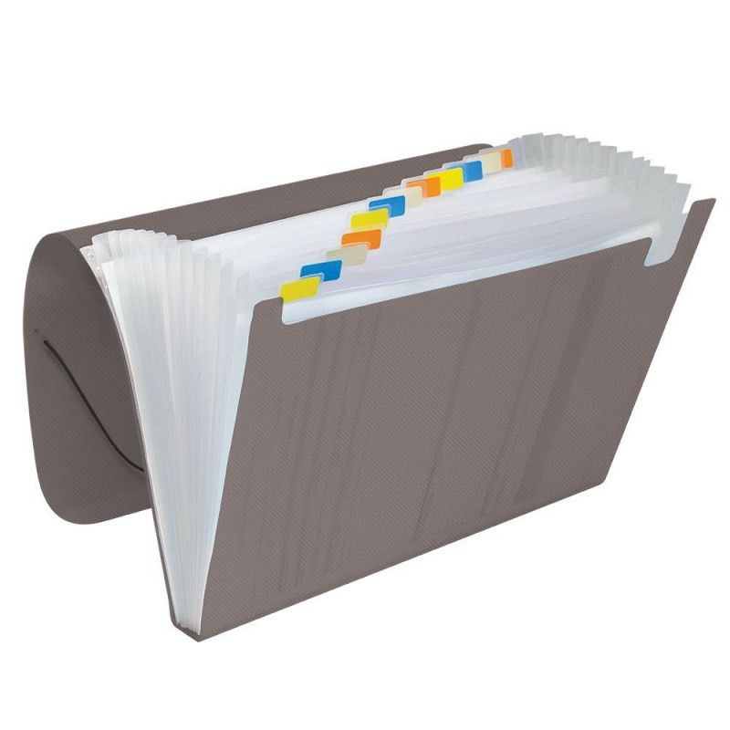 PASTA SANFONADA OFICIO 12 DIVISORIAS FUME POLIBRAS - REF. 92516 - 1 UNIDADE