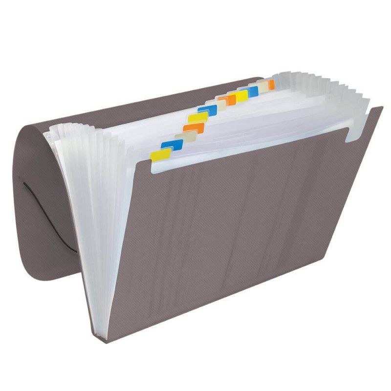PASTA SANFONADA A4 12 DIVISORIAS FUME POLIBRAS - REF. 90716 - 1 UNIDADE