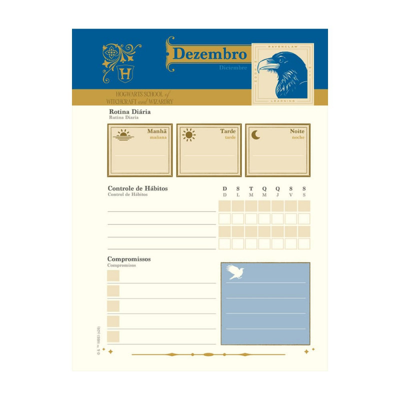 AGENDA DIARIA ESPIRAL HARRY POTTER 2026 JANDAIA - REF. 64687-24 - PACOTE COM 4 UNIDADES SORTIDAS 