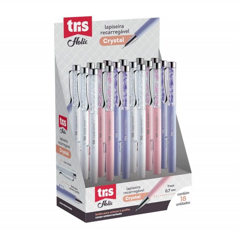 LAPISEIRA 0.7 HOLIC FANCY CRYSTAL TRIS - REF. 606002 - CAIXA COM 18 UNIDADES
