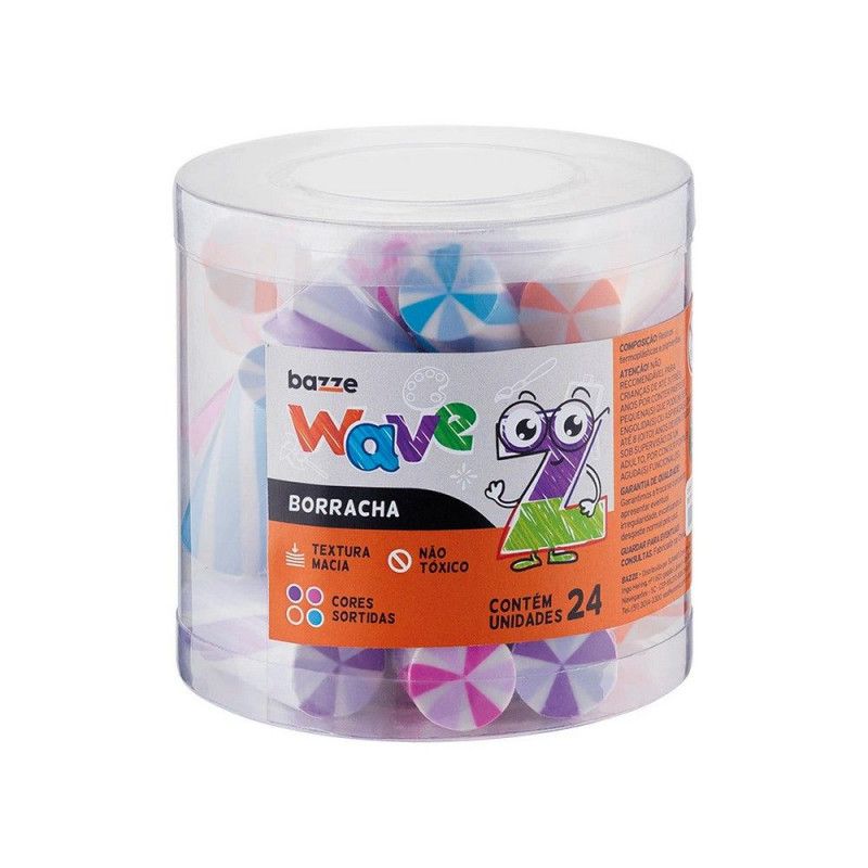 BORRACHA WAVE BAZZE - REF. 901378 - PACOTE COM 24 UNIDADES SORTIDAS