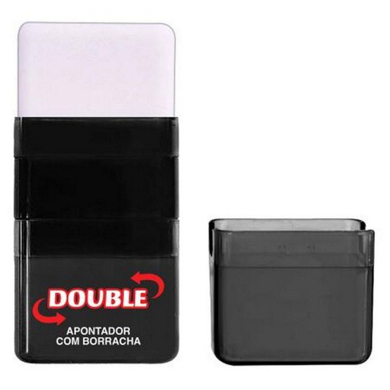 APONTADOR BORRACHA DOUBLE PRETO TILIBRA - REF. 34551 - CAIXA COM 12 UNIDADES