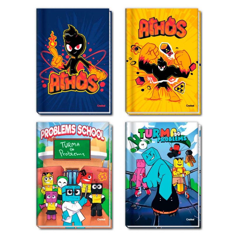 CADERNO BROCHURAO CAPA DURA 80FL ATHOS E PROBLEMS CREDEAL - REF. 281314 - PACOTE COM 5 UNIDADES