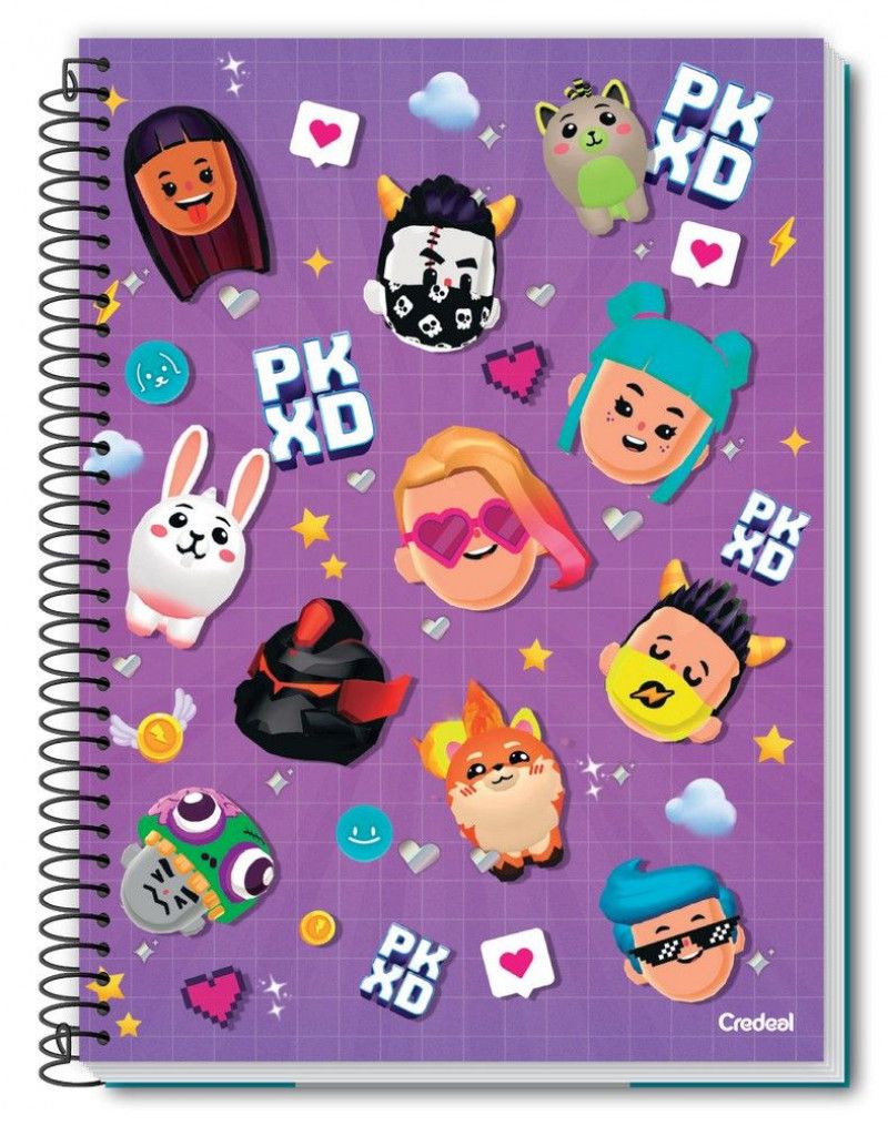 CADERNO 1 MATERIA CAPA DURA 80FL PK XD CREDEAL - REF. 280645 - PACOTE COM 3 UNIDADES