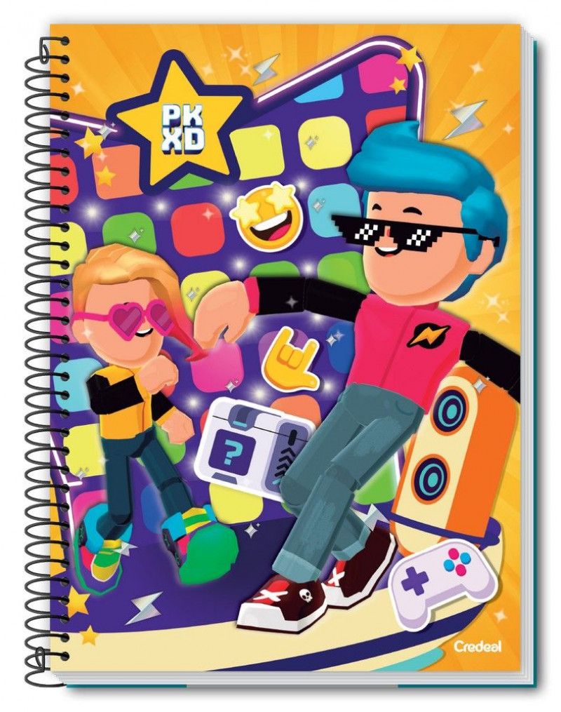 CADERNO 1 MATERIA CAPA DURA 80FL PK XD CREDEAL - REF. 280645 - PACOTE COM 3 UNIDADES