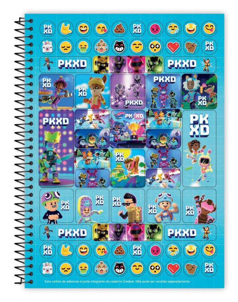 CADERNO 1 MATERIA CAPA DURA 80FL PK XD CREDEAL - REF. 280645 - PACOTE COM 3 UNIDADES