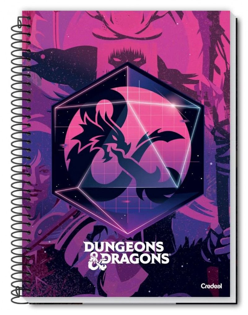CADERNO 1 MATERIA CAPA DURA 80FL DUNGEONS E DRAGONS CREDEAL - REF. 278758 - PACOTE COM 3 UNIDADES SORTIDAS
