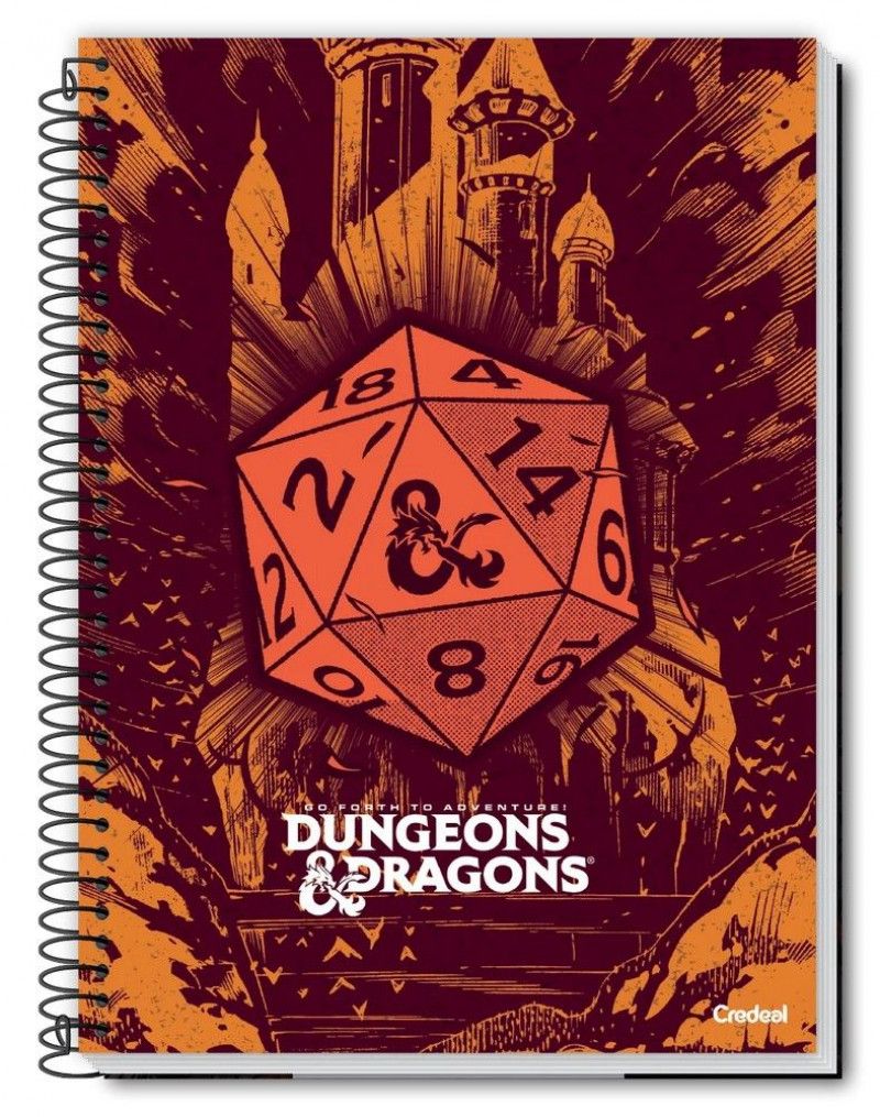 CADERNO 1 MATERIA CAPA DURA 80FL DUNGEONS E DRAGONS CREDEAL - REF. 278758 - PACOTE COM 3 UNIDADES SORTIDAS