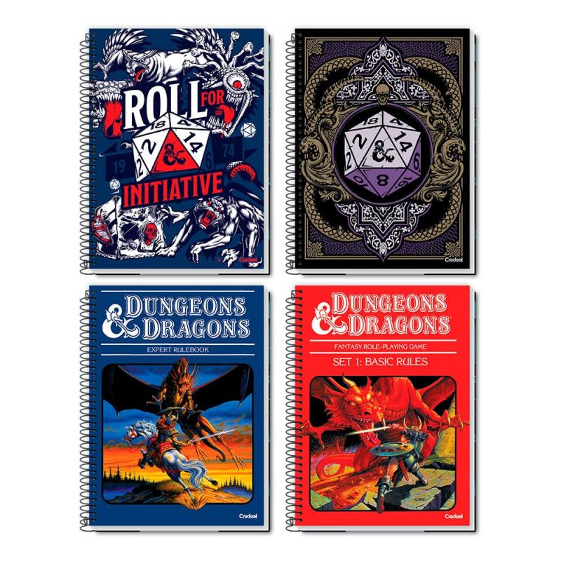 CADERNO 10 MATERIAS CAPA DURA 160FL DUNGEONS E DRAGONS CREDEAL - REF. 278765 - PACOTE COM 2 UNIDADES