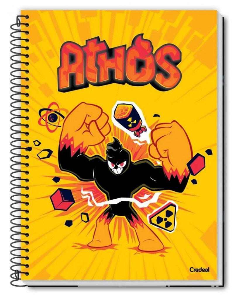 CADERNO 1 MATERIA CAPA DURA 80FL ATHOS E PROBLEMS CREDEAL - REF. 281291 - PACOTE COM 3 UNIDADES