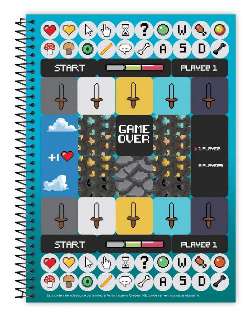 CADERNO 1 MATERIA CAPA DURA 80FL ATHOS E PROBLEMS CREDEAL - REF. 281291 - PACOTE COM 3 UNIDADES
