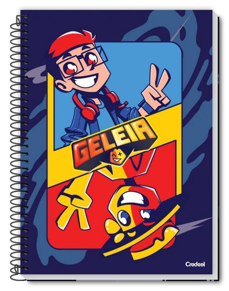 CADERNO 1 MATERIA CAPA DURA 80FL GELEIA E ROBIN CREDEAL - REF. 282717 - PACOTE COM 3 UNIDADES