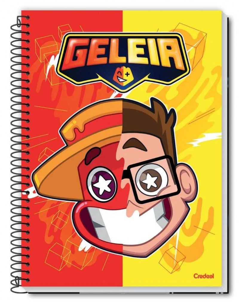 CADERNO 1 MATERIA CAPA DURA 80FL GELEIA E ROBIN CREDEAL - REF. 282717 - PACOTE COM 3 UNIDADES
